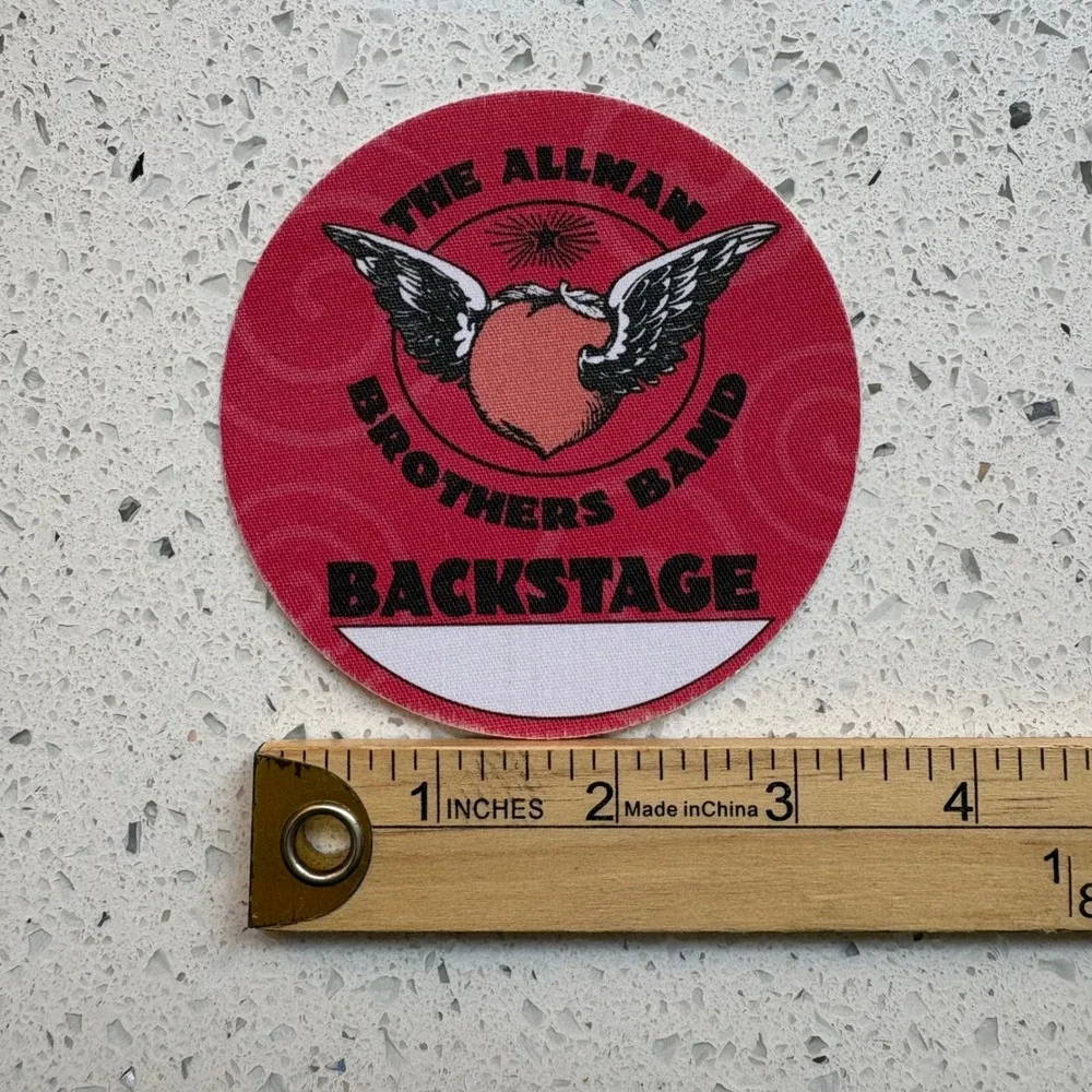 RARE Allman Brothers Band Vintage 2005 Backstage Pass Sticker Red Peach Logo Y2K